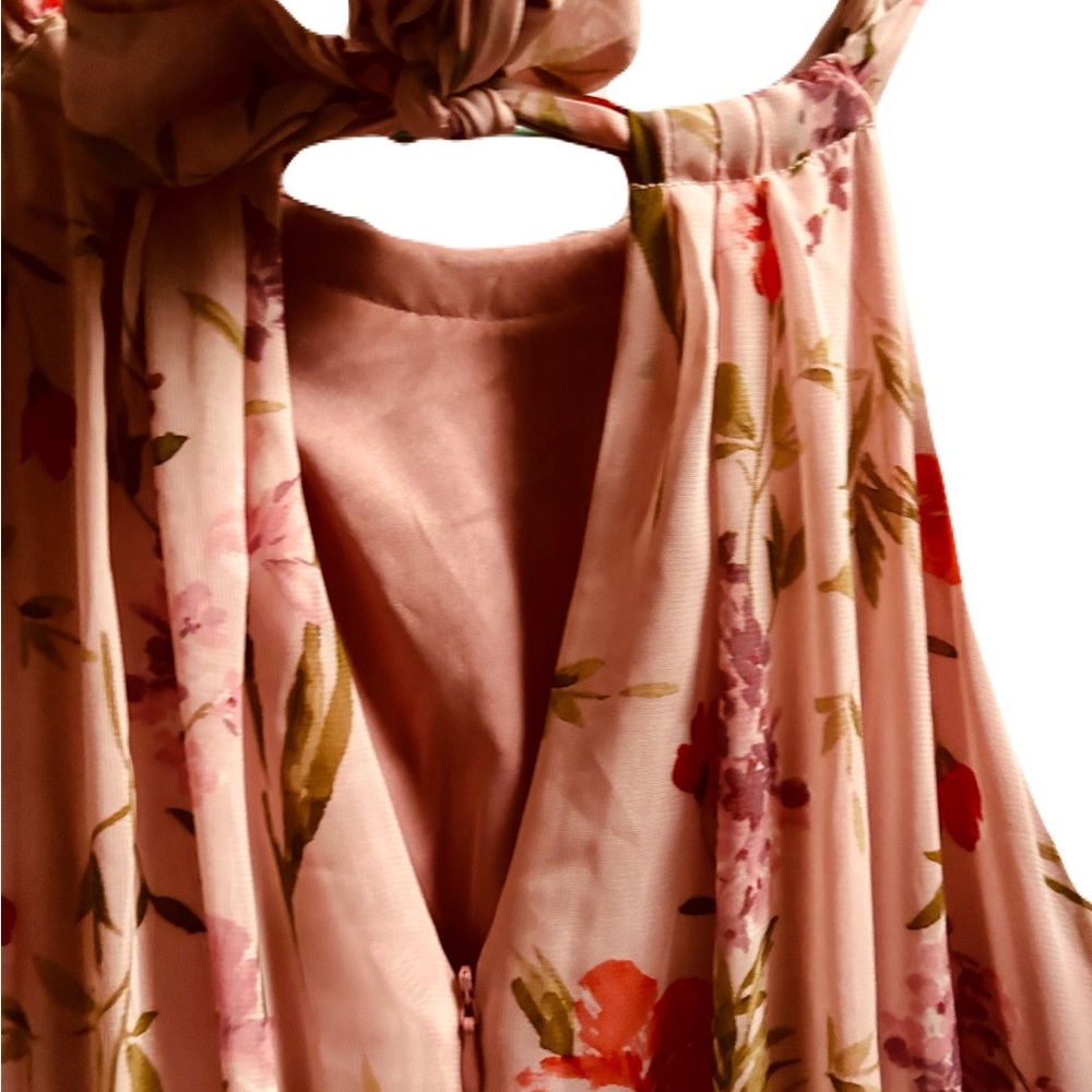 INC Brand Pink Floral Maxi Dress Halter style size 10 New w tags - Picture 6 of 9